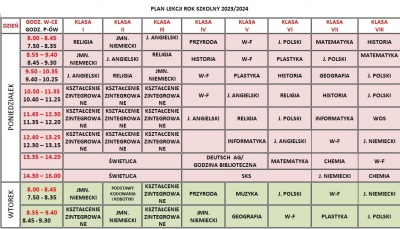 Plan lekcji 23 24