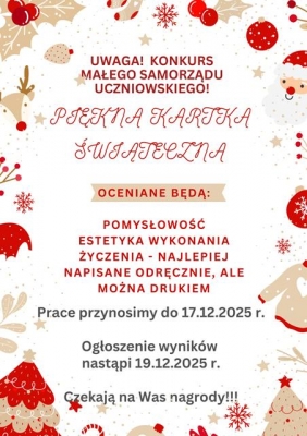 Piękna kartka wsiąteczna- konkurs