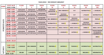 Plan lekcji 2026 2027