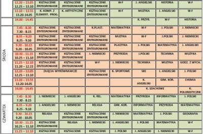plan lekcji