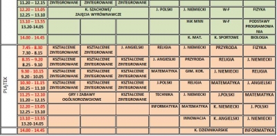 plan lekcji