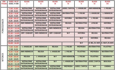 plan lekcji