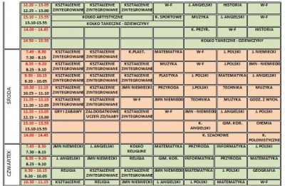 plan lekcji