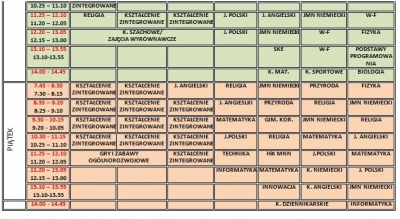 plan lekcji
