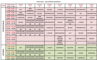 plan lekcji 2018/2019