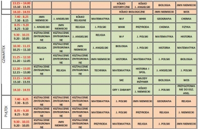 plan lekcji