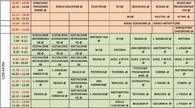 Plan lekcji nauka zdalna