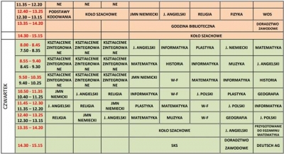 Plan lekcji nowy5