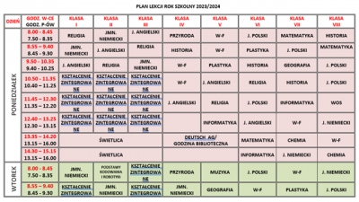 Plan lekcji